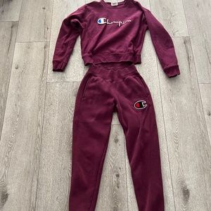 champion set plum reverse weave